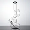 Clear Green Narghilè 18mm Giunto femmina Big bong Forma unica Beaker Bong con diffusore Downstem Bowl Dab Oil Rigs Vetro spesso LXMD20103