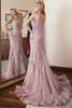 Ny Loyeloy Spring Rosa Lace Prom Klänningar Backless Mermaid Prom Lokaler med Sweetheart Neckline Anpassade Real Photos Evening