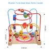14pcs/set Wooden Counting Three-Dimensional Jigsaw Round Circles Bead Wire Maze Roller Coaster Toy Child Baby Early Educational To227F