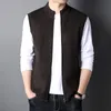 Maglioni da uomo Arrivi Primavera e autunno uomo Moda Cardigan con cerniera Maglione Gilet da uomo Casual Classico senza maniche Gilet lavorato a magliaMen's Ol