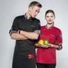 camisa chef jaqueta chef manga longa ajustável masculino feminino unissex casaco cozinheiro restaurante el cozinha vestir uniforme garçom 220727