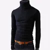 Pulls pour hommes Automne Hommes Casual Mâle Col Roulé Homme Noir Solide Tricots Slim Fit Marque Vêtements SweatersMen