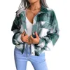 Women's Jackets Plaid Shirt Jacket Womens Crop Flannel Coat Long Sleeve Button Down Casual Shacket Short Loose Brushed Outwear Top WomenWome
