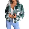 Giacche da donna Giacca camicia scozzese Giacca da donna in flanella corta Manica lunga Abbottonatura casual Shacket corto Capispalla spazzolato allentato Top DonnaWome