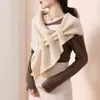 Laço de laço design de colarinho falso capelet para mulheres camisa de malha de lenço falso lenços de mulher destacável Fier22