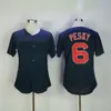 Heren Vintage 6 Johnny Pesky Baseball Jerseys Boston Retro 1946 Cream blauw grijs wit gestikte shirts