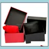 Watch Boxes Cases Accessories Watches Fashion Black Red Paper Square Case With Pillow Jewelry Display Box Storage Ship Drop Delivery