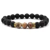 7 braccialetti Chakra uomini Bracciale in pietra di lava nera Bracciale in perline di pietra di lava per le donne Regalo di Natale