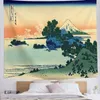Tapestry Retro Japanese Print Wall Hanging Beautiful Ukiyoe Kanagawa Landscape vardagsrum sovrum byte vägg hängande heminredning j220804