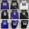 Retro Mitchell Ness Basketball De'Aaron Chris 4 Webber 5 Fox Jerseys Jason 55 Williams Black Purple White Men