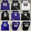 Basket retrò De'aaron Chris 4 Webber 5 Fox Maglie Jason 55 Williams Black Purple White Men