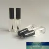 10st/parti rektangelglas nagellackoljeflaskor i påfyllningsbar högkvalitativ svart mössa med pensel kosmetiskt glaspaket