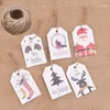 Christmas Decorations 50pcs Kraft Paper Tags With Rope Handmade DIY Crafts Hang Label Year Xmas Party Decor Gifts Wrapping Supplies1