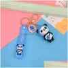 Key Rings Fashion Jewelry Cartoon Fruit Lovely Panda Chain Charms Pendant Man Woman Lovers Ring Bag Car Drop Delivery Dh2W3