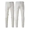 Mens Designer Jeans for mens Pants Man Black Skinny Rip White Patch Denim Biker Snake Embroider