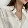 Ketten Mode Zarte Elegante Perle Herz Anhänger Choker Halskette Für Frauen Mädchen Metall Pendent JewelryChains