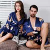 Vêtements de nuit pour hommes de luxe Designer Couple Robes en soie Ensemble 7XL Femmes Peignoir doux Satin Chemise de nuit Hommes Casual Home Clothingmens