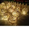 Saiten LED Lichterketten Rattan Ball Girlanden Urlaub Hochzeit Party Dekoration USB Batteriebetriebene Weihnachtsfee Licht Outdoo1315539