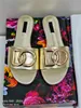 Designer luxe dames sandalen nappa mordore dia's met d logo slippers met doos met doos