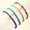 Boehmian Fashion Colorful Beaded Anklet Women Handmade Lovely Star Moon Lock Pendant Beads Anklets 4PCS/セット