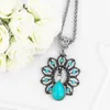 펜던트 목걸이 Shuangr Natural Stone Starfish/Water Drop/Butterfly/Flower Necklace for Girl Vintage Crystal Statement Jewelry