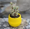 6 Colors 7*7*5.5cm Round Plastic Plant Flower Pot Planter Garden Home Office Decor Desktop Flower Pots Multi color options