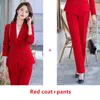 Women's Two Piece Pants Women's High Quality 2 Suit Set Women Red Pant Suits Business Office Lady Work Wear Formal Blazer With