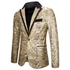 Men's Suits & Blazers LUCLESAM Men Sequined Blazer Fashion Party Shine Pierced Collar One Button Suit Jacket Stage Performanc233m