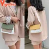 Yogodlns Contrast color Leather Crossbody Bag For Women Travel bag Fashion Simple Shoulder Lady 220401