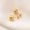 18K Yellow Fine Gold GF Solid Ball Beads Cartilage Piercing Stud Earrings / Studs / Earring