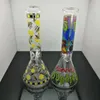 Glass Pipe Oil Burner bong hookah European and American hot selling thickened printed cartoon glass water bottle
