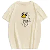 2022 drôle hommes t-shirts surdimensionné streetwear lunettes de soleil dessin animé canard été à manches courtes coton hauts amples t-shirts garçon fille CX220421