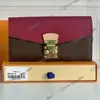 Zippy cüzdan dikey lüksler tasarımcıları klasik clemence deri para çantası düz cepler organizatör poşeti ek kartvizit yuvaları sarah