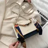 Сумки через плечо Женская сумка Модная цепочка Одноместная маленькая квадратная сумка-мессенджер с шарфом HandbagShoulder