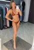 Seksowna kostium kąpielowy projektant dwuczęściowy brazylijska bikini set łańcuch kąpielowy 2024 Kobiety naciśnięcia stroju kąpielowego luksusowy plażowy odzież xl Kobieta Bather Trikini Lady Bikinis 3 kolory