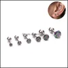 Body Arts Tattoos Art Health Beauty Set Of 6 Pcs Zircon Ear Cartilage Tragus Studs Earrings Piercing Jewerly For Women A Dhojs