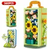 PCS Mini City Flowers Jewelry Box Building Blocys Amers Suower Butterfly Bricks Toys for Childre