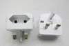 Europeiska euro EU 2 till 3 stift UK Universal Travel Adapter Main Plug Converter Vit svart botten Laddar platt / Diamantuttagsform