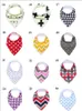 Spot Varor Återanvändbar Tvättbar Baby Bib Bomull Baby Bandana Drool Bibs Burp Cloth Print Arrow Wave Triangle Justerbar Måltid Spädbarn