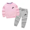 1-13 years Children Autumn Clothes Set Kids Boy Brand LOGO Print Trousers Suit Long Sleeve T Shirts Pant Tracksuit