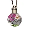 Interiördekorationer Bilhantverksdekoration Pendant Ornament Auto Dried Flower Fjäril Glass Ball Swing PendantInterior Decorations Interior