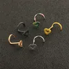 Fashion Stainless Steel Nose Studs Heart Shape Multicolor Nose Rings Hooks Piercing Body Piercings Jewelry