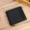 Genuine cow leather short style mens designer wallets male fashion casual weaving zero card purses no60