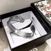 Brazalete de cuerpo duro de marca de lujo de alta calidad para mujeres, hombres, pulsera, pulseras plateadas, joyería de diseñador de amor con caja