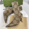 Hacker projesi Aria örme çorap Diz üstü uzun stiletto çizmeler streç uyluk yüksek sivri burun Kadın lüks boyutu 35-42 için Ayak Bileği Patikleri