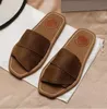 Women's Sandals Flat Mules Canvas Webbing Slippers Designer Comfort Fashion Lettering Fabric Outdoor Leather Sole Casual With Box