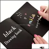 Paper Products Office Schools Business IndustrialA4A5 Black Sketchery Notepad Book Beed Ding Diary Journal Creat