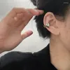 Pendientes traseros con clip en la parte posterior con rosca de metal en forma de corazón para orejas sin perforar, clip para hueso del oído, moda femenina, delicado y elegante con clip