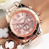 Wristwatches Women Watches Fashion Watch 2022 Genève Luxury Designer Märke Ladies Quartz Silver Case Wrist Gift för