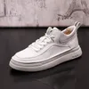 Korean Style Fashion Wedding Dress Party Shoes Breathable Non-slip Lace-Up Men Casual Platform Sneakers Round Toe Vulcanized Business Driving Walking Loafers